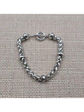 7.75 Inch Silver Plated Wheat Chain Bracelet A7326